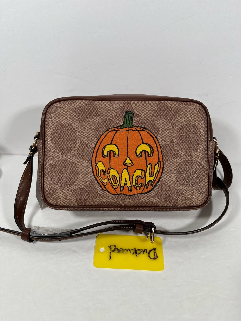 NWT Coach Jamie Camera Bag Signature Canvas With Halloween spider charm